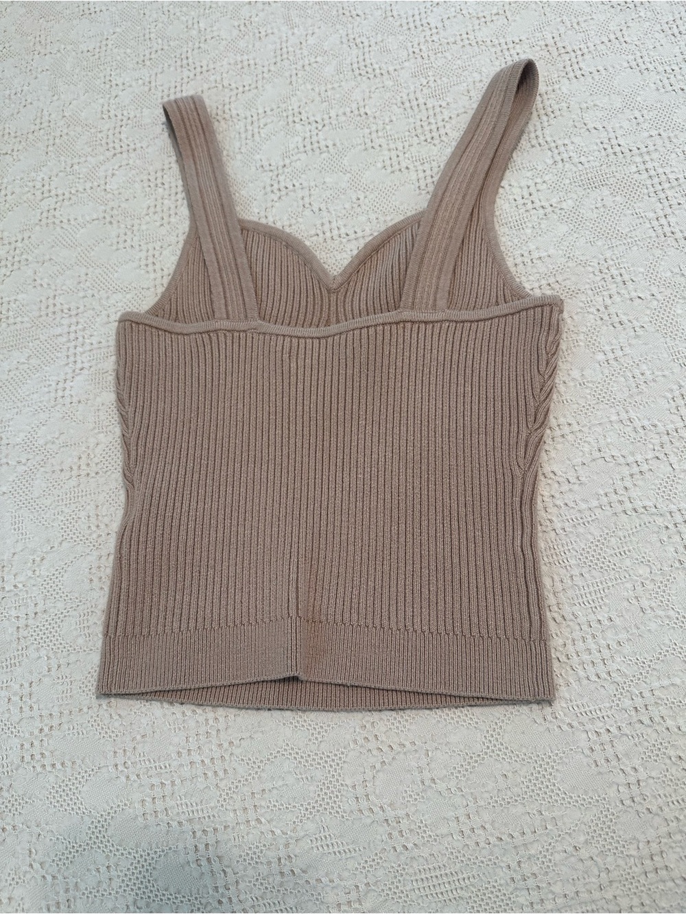 Abercrombie & Fitch Ribbed Taupe Tank Top S - Picture 3 of 5
